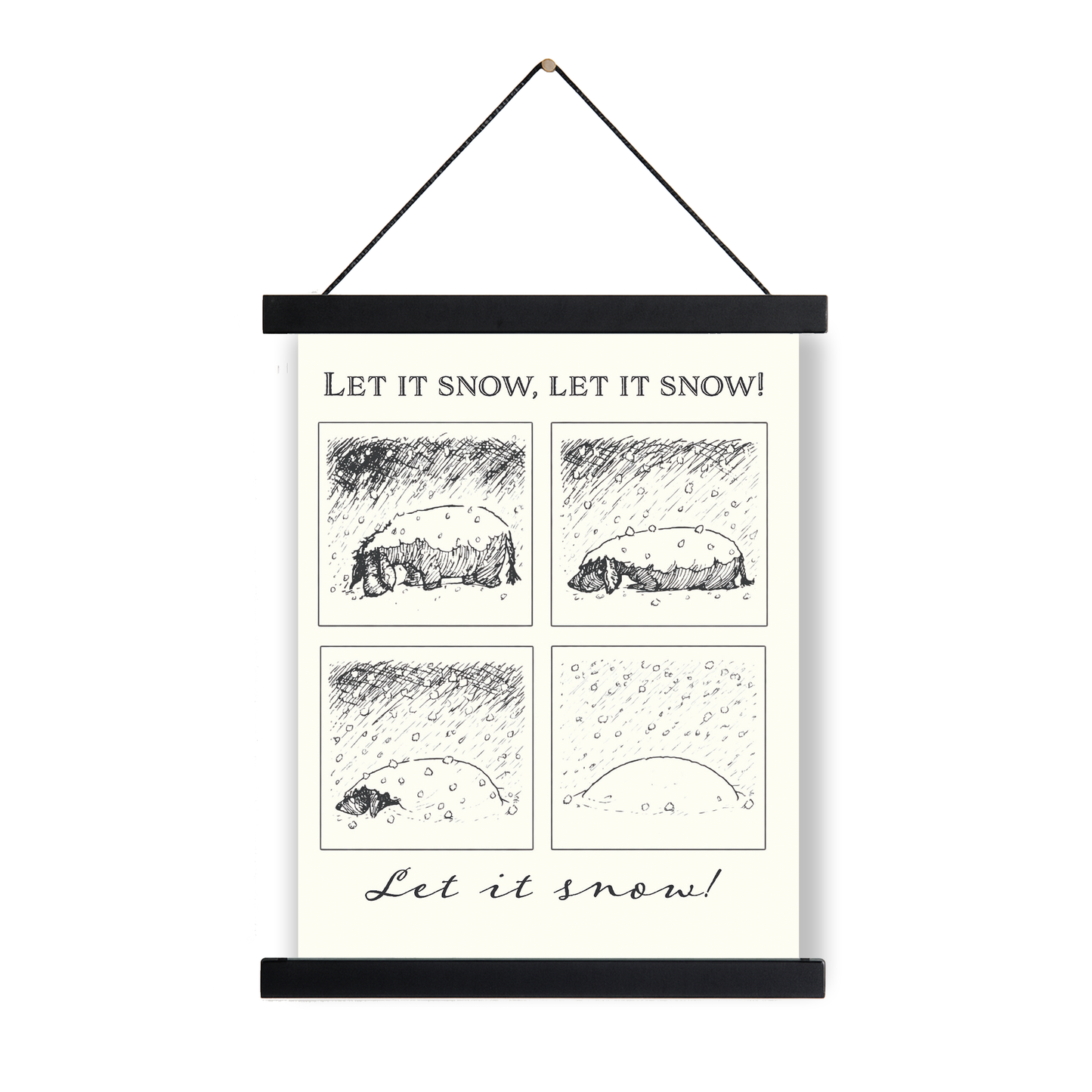 Let It Snow Art Print | Winnie-the-Pooh | AA Milne | Children's Home Decor | Winter Poster
