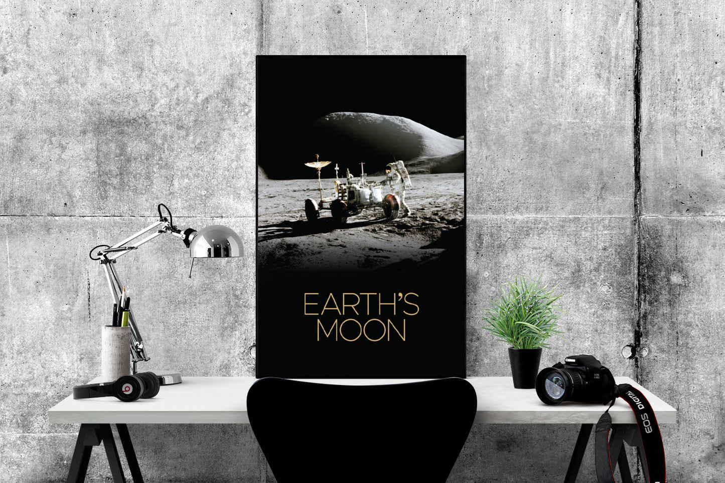 Earth's Moon | NASA JPL | Lunar Rover Artwork | Lunar Art Print | Surface of the Moon | Apollo Missions to Moon | Lunar Surface | Moon Car