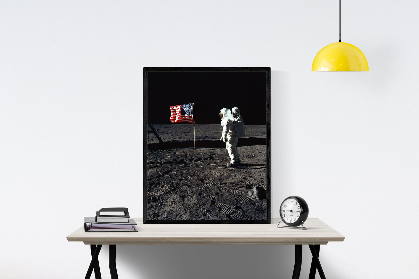Earth's Moon | NASA JPL | Buzz Aldrin Saluting The Flag | Lunar Art Print | Surface of the Moon | Apollo 11 | Neil Armstrong | Saturn V