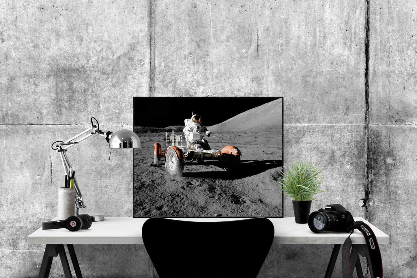 Earth's Moon | NASA JPL | Apollo 17 Lunar Rover | Lunar Art Print | Surface of the Moon | Astronaut | Eugene Cernan | Saturn V