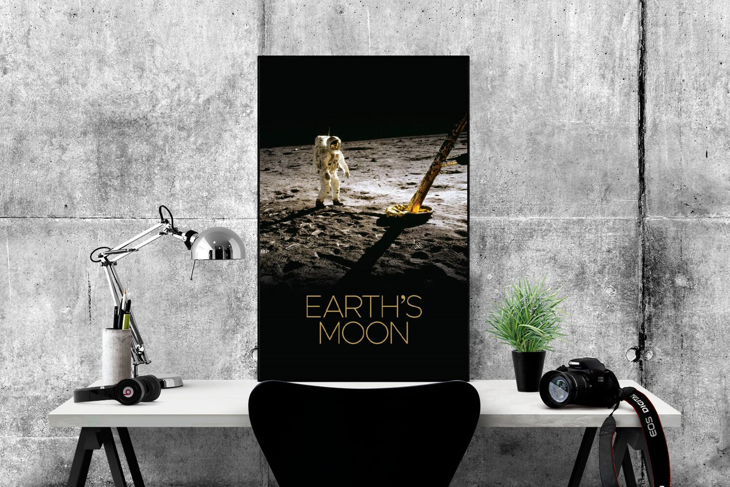 Earth's Moon | NASA JPL | Neil Armstrong by Lunar Lander | Lunar Art Print | Surface of the Moon | Apollo 11 | Buzz Aldrin | LEM