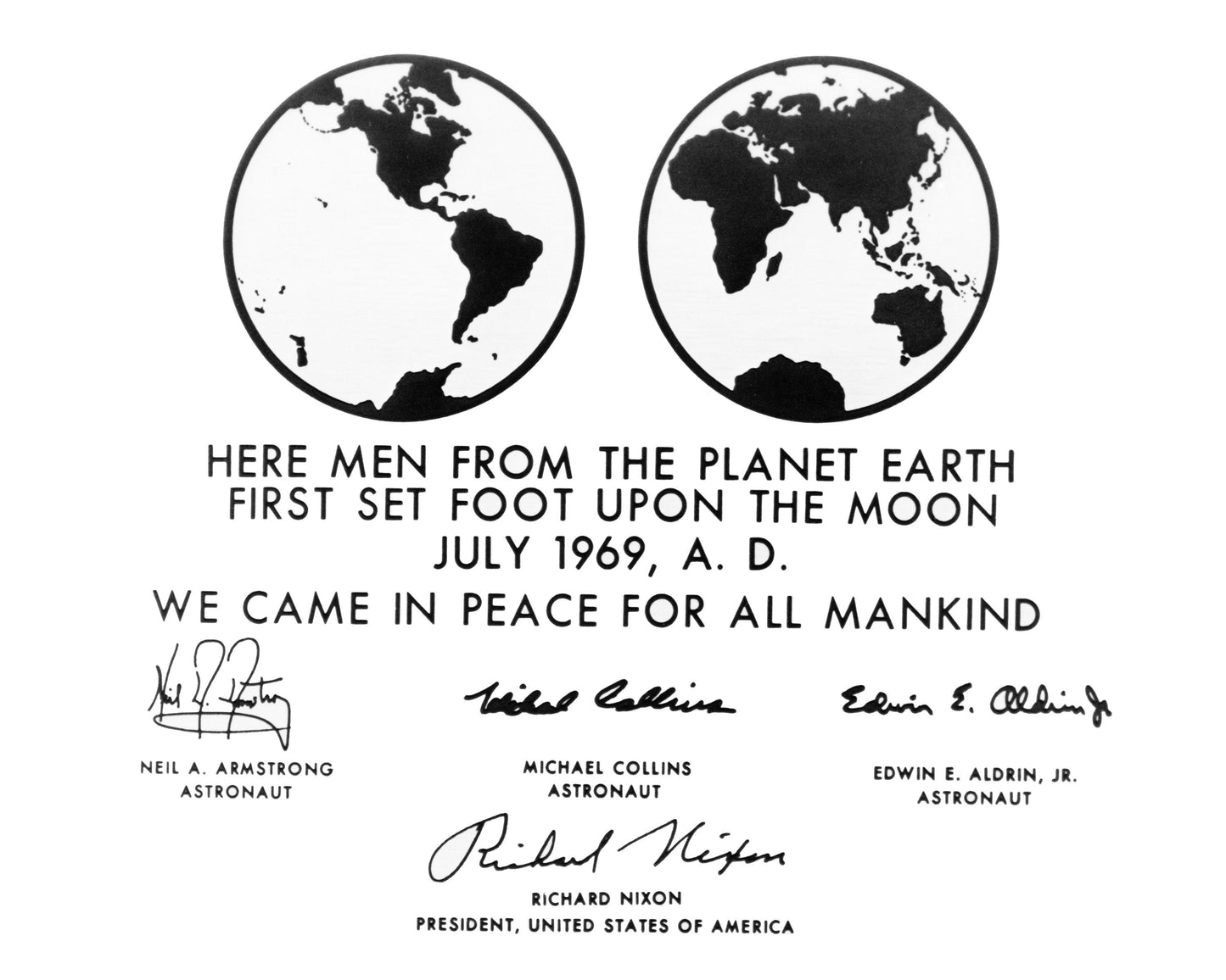 Apollo 11 Lunar Plaque Reproduction Art Print | Lunar Space Exploration | Surface of the Moon | Historic Home Decor | Poster