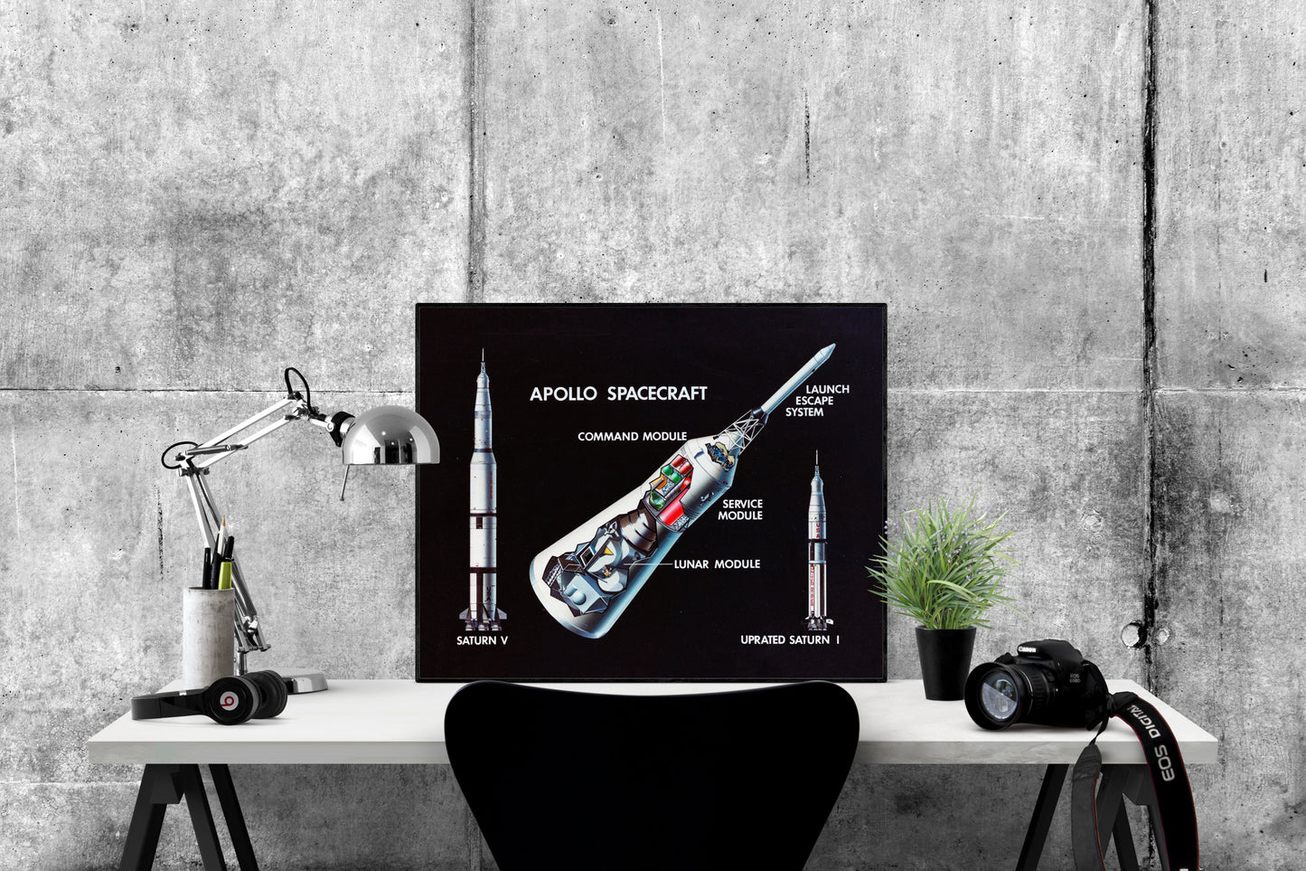 Apollo 11 Spacecraft Diagram Art Print | Vintage NASA Illustration | Saturn V | Space History Poster