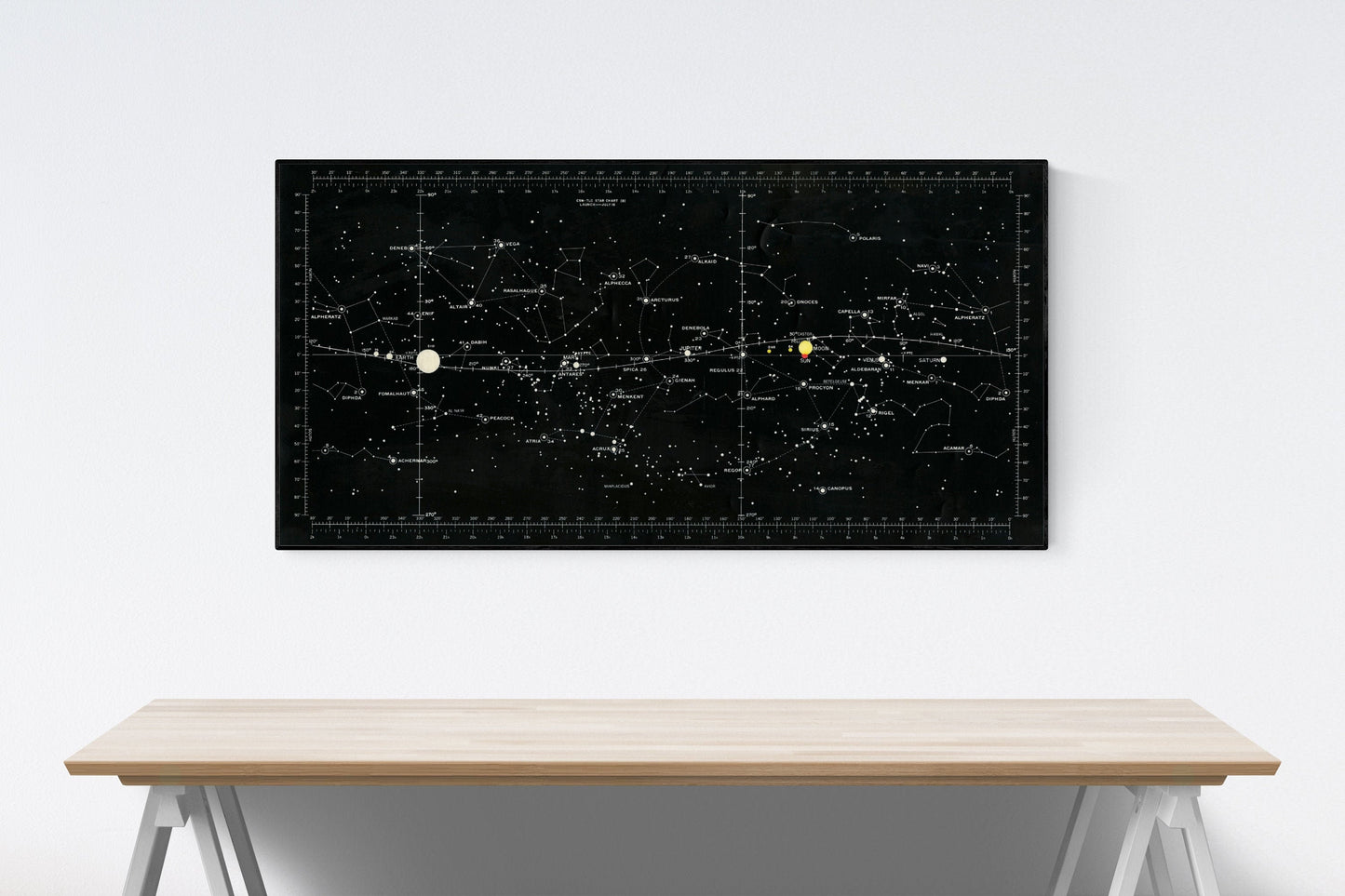 Apollo 11 Lunar Star Chart | NASA Artwork | 1969 Moon Landing Poster | Vintage Art Print | Earth | Tranquility Base | Neil Armstrong