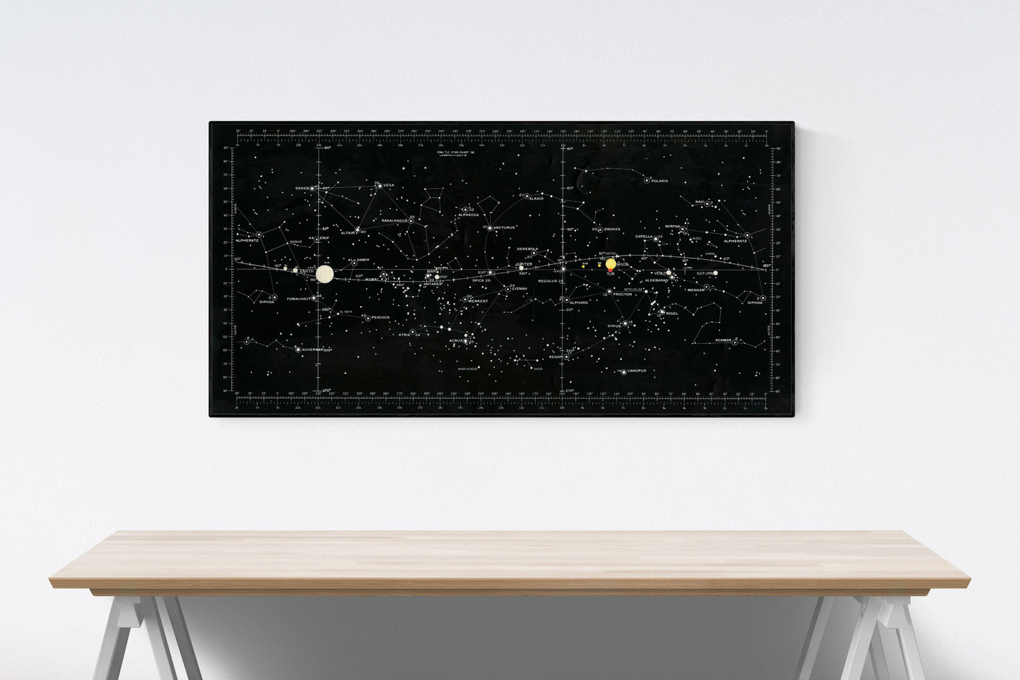 Apollo 11 Lunar Star Chart Art Print | NASA Artwork | 1969 Moon Landing | Home Decor | Space Exploration Poster