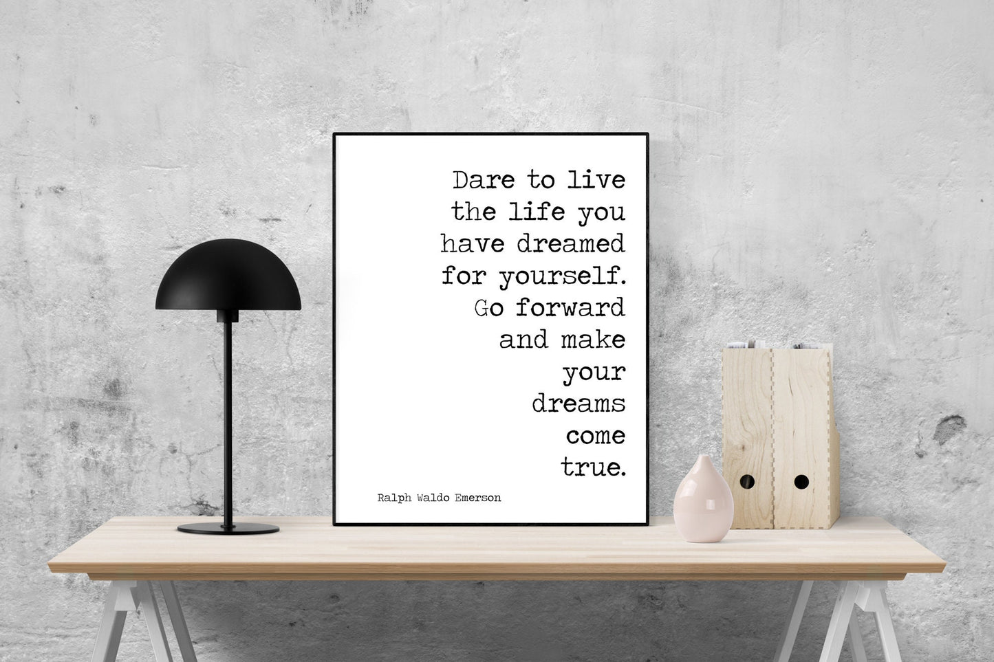 Ralph Waldo Emerson Quote Print | Dare To Live Poster | Inspirational Artwork | Poetry