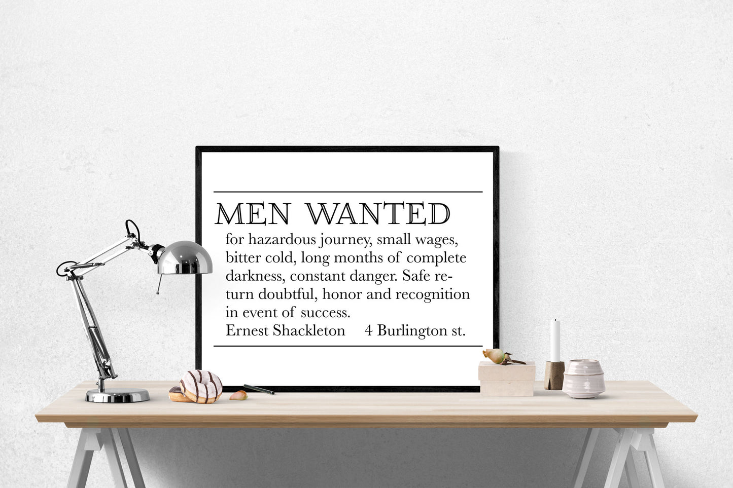 Ernest Shackleton Expedition Help Wanted Advertisement | Vintage Art Print