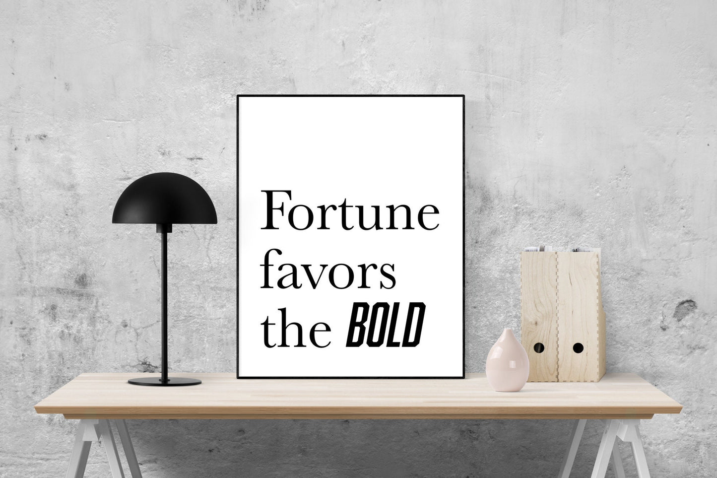Fortune Favors The Bold | Inspirational Wall Art Print | Minimalist Print | Typewriter Print | Wall Art Poster | Minimal Print | Typography