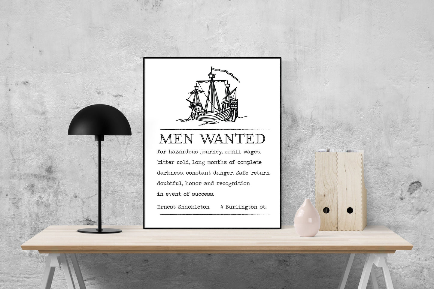 Ernest Shackleton Expedition Help Wanted Advertisement 2 | Vintage Art Print