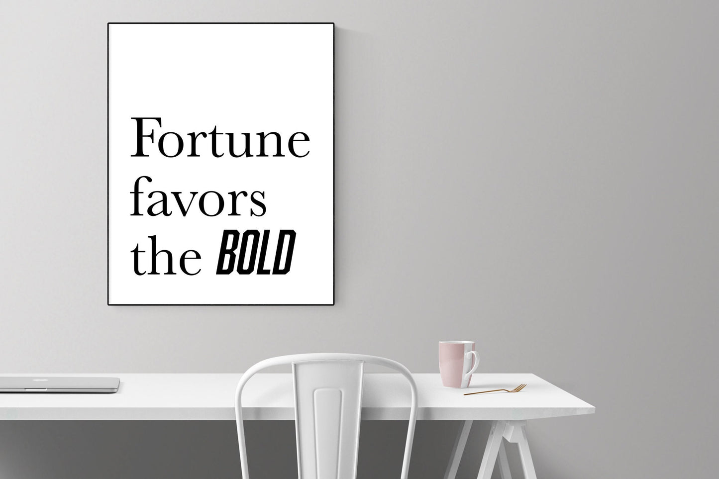 Fortune Favors The Bold | Inspirational Wall Art Print | Minimalist Print | Typewriter Print | Wall Art Poster | Minimal Print | Typography