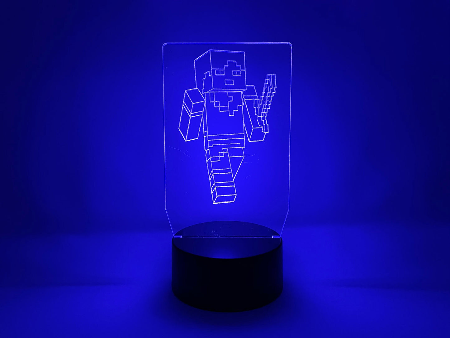 Your Avatar with a Sword LED Illusion Lamp | Video Game | Etched Acrylic With LED Light Strip | Gift
