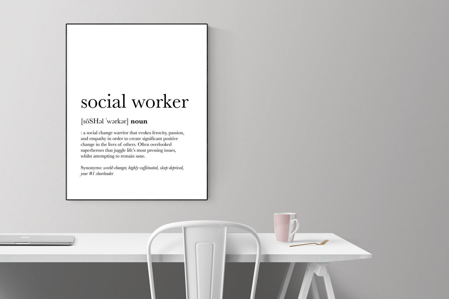 Social Worker Definition | Art Print | Coworker Gift