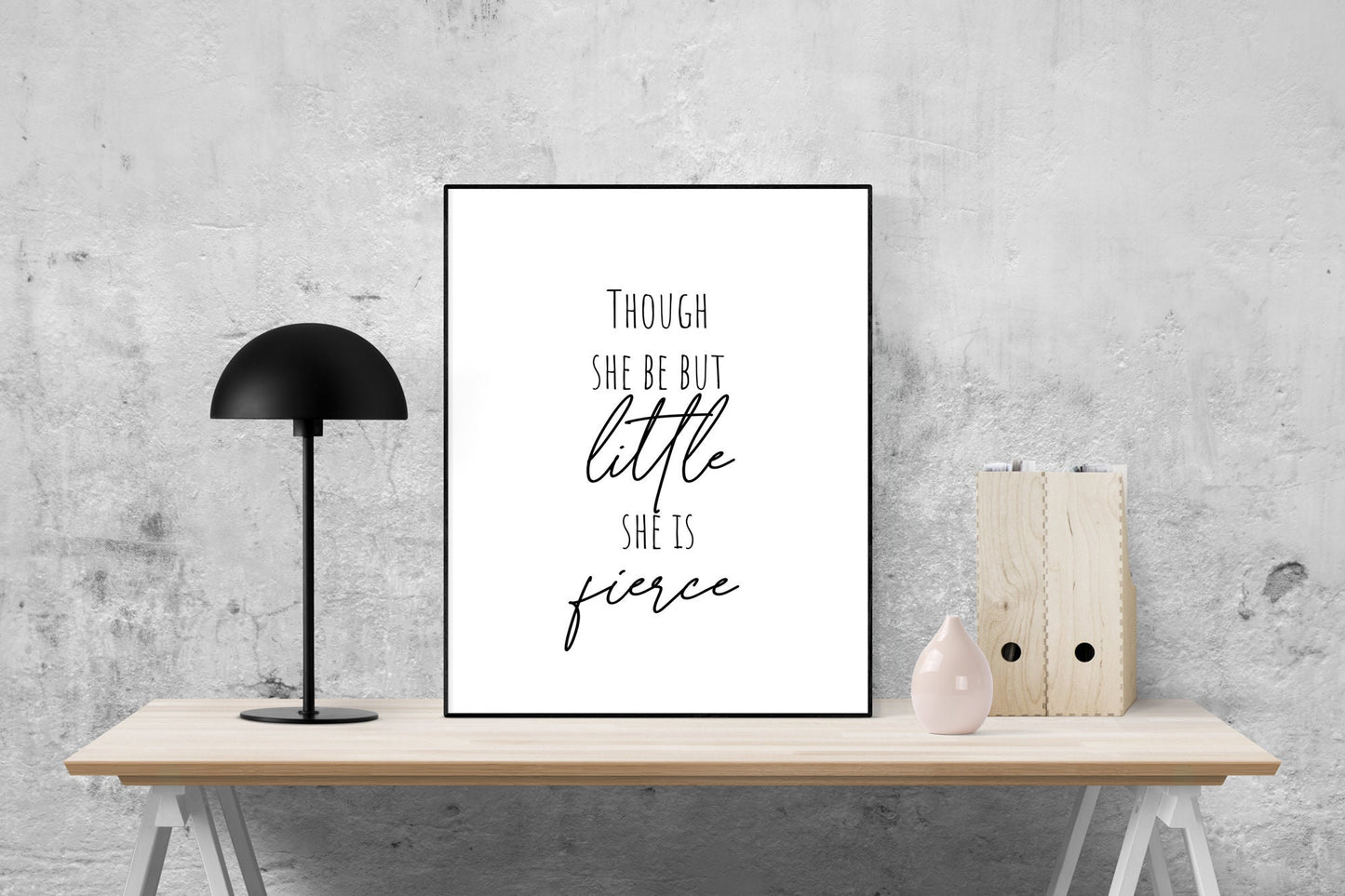 Shakespeare Quote Art Print | Though She Be But Little She Is Fierce | Feminist Literary Wall Decor | A Midsummer Night's Dream | Poster