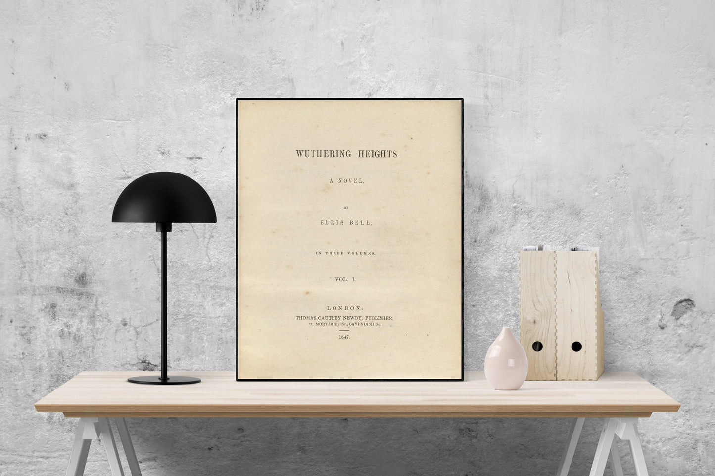 Wuthering Heights First Edition Cover Page Art Print | Emily Bronte | Literature Quote Print | Typography Poster