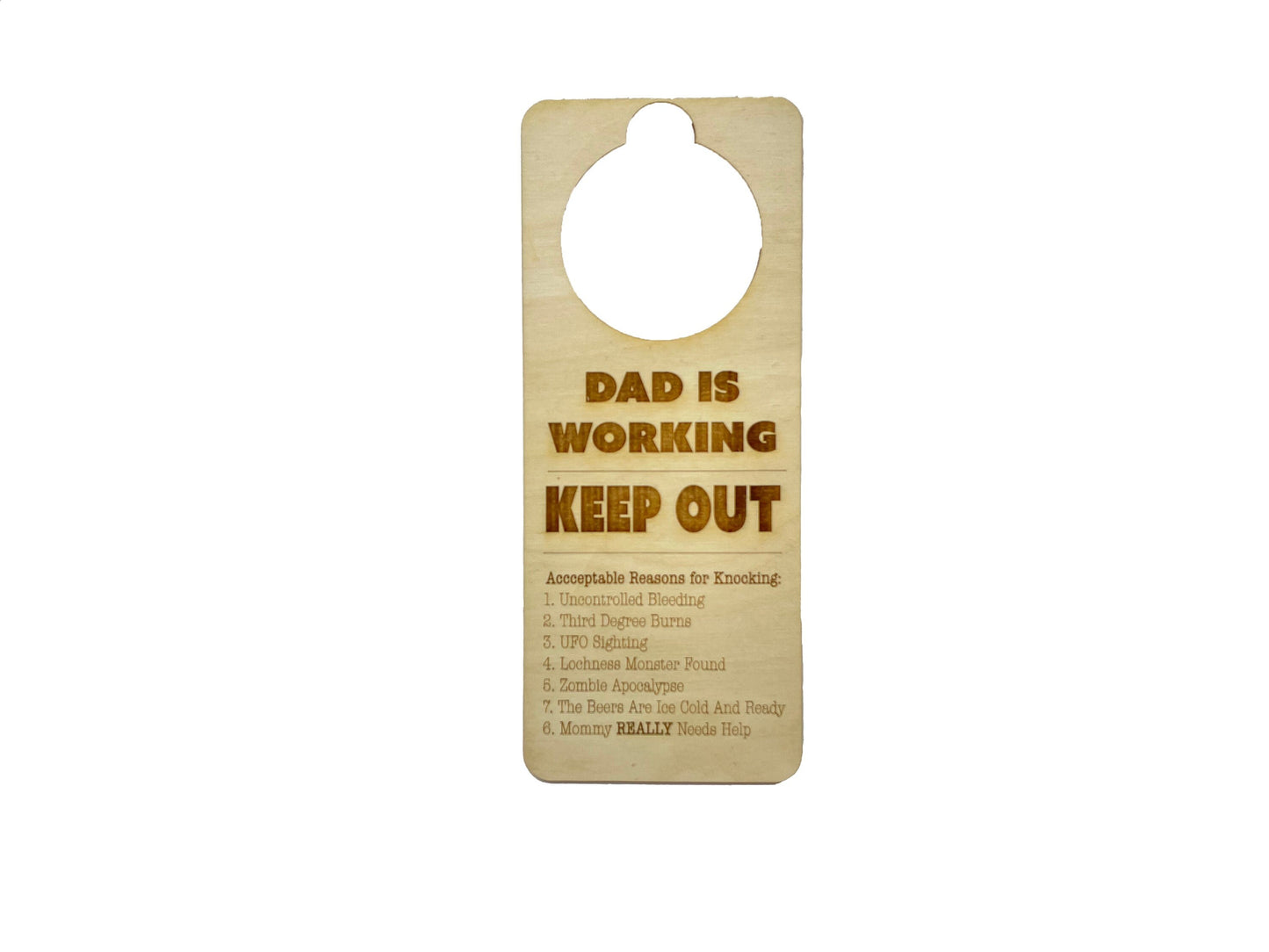 Dad Is Working Sign | Do Not Disturb | Working From Home | Father's Day Gift | Birthday Present | Door Hanger