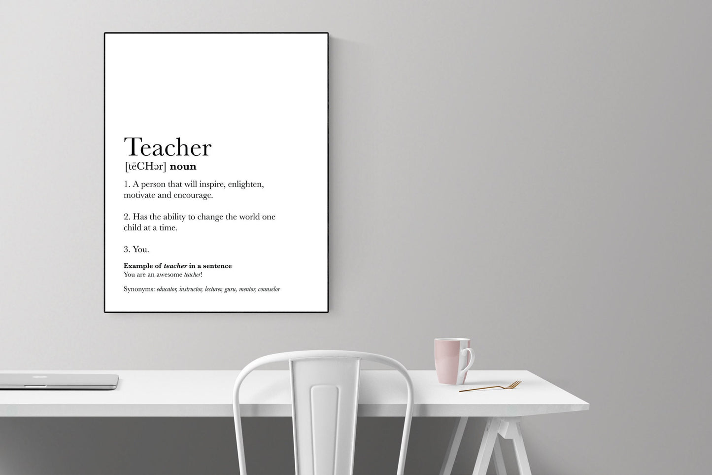 Teacher Definition Art Print | Inspirational Classroom Wall Decor | Teacher Appreciation Gift | Minimalist Typography Poster