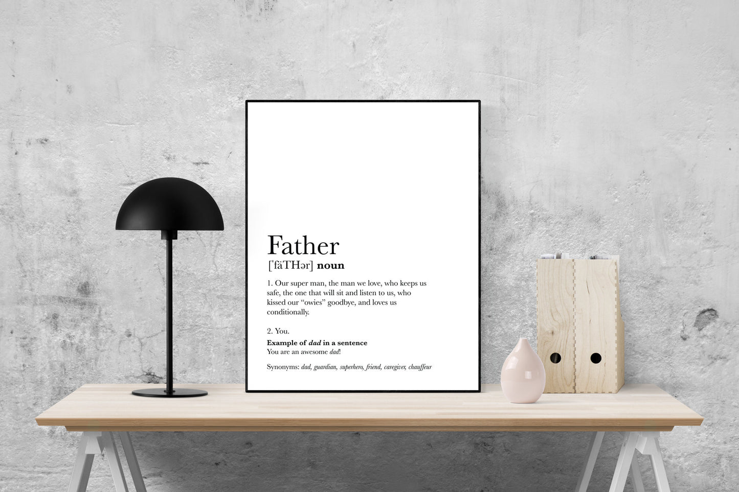 Father Definition Art Print | Funny Dad Dictionary | Father's Day | Home Decor | Birthday Gift | Poster