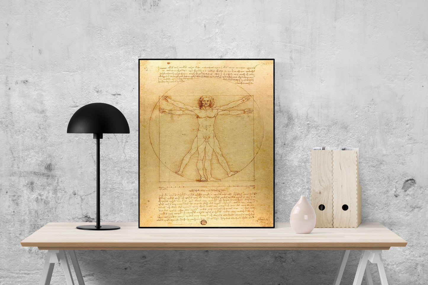 Vitruvian Man Art Print | Leonardo Da Vinci | Original Reproduction | Anatomical Drawing | Renaissance Science | Poster