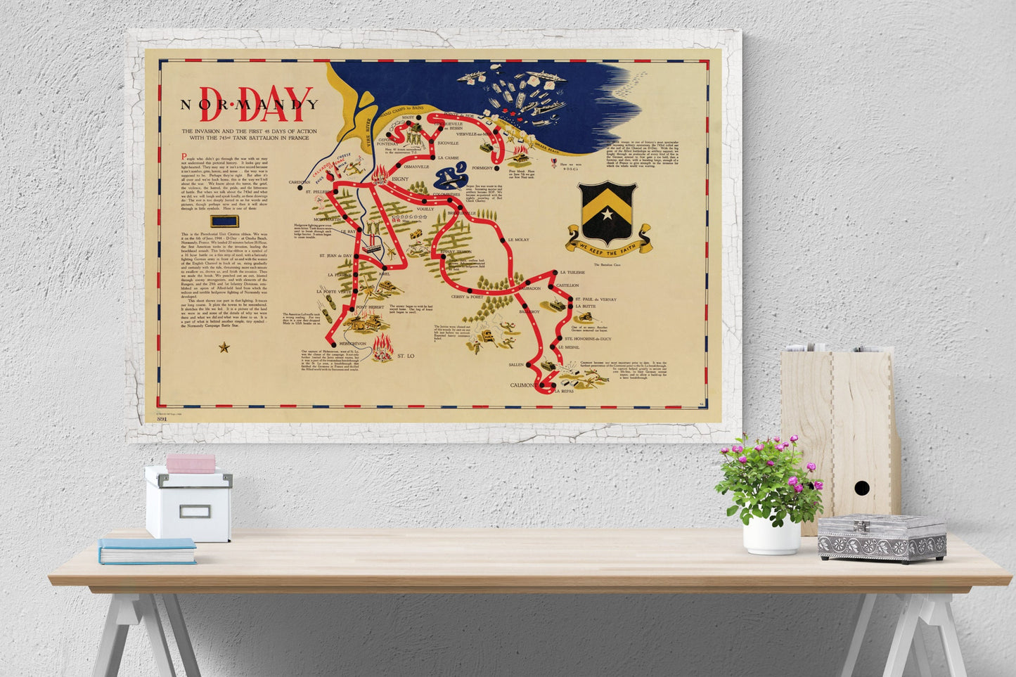D-Day Normandy Invasion's First 48 Days Of The 784th Tank Battalion | Operation Overlord | Dwight Eisenhower | World War 2 | Art Print