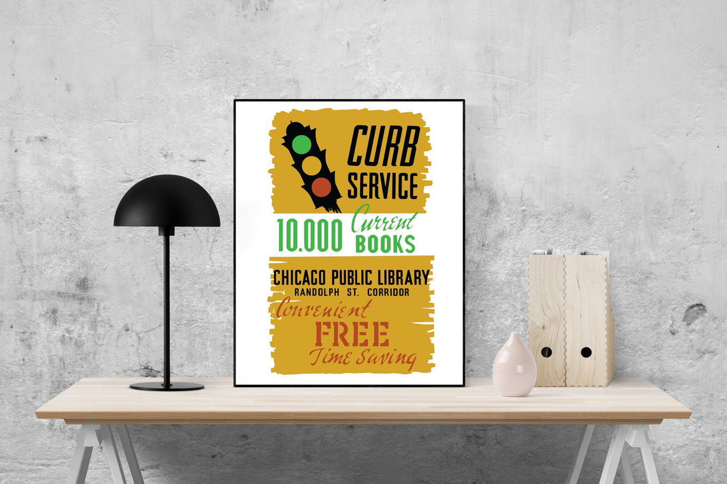 Curbside Pickup Library Books | Chicago Public Library | Vintage Art Print
