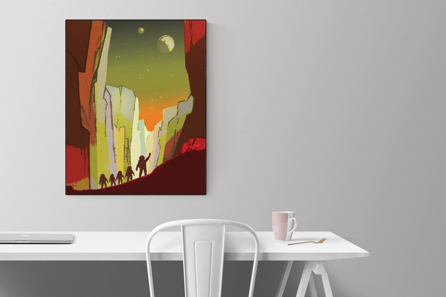 Teach on Mars and its Moons | Mars | Inner Solar System | Rocky Planet | NASA JPL | Outer Space Art Print
