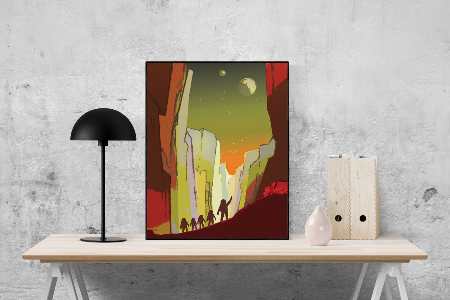 Teach on Mars and its Moons | Mars | Inner Solar System | Rocky Planet | NASA JPL | Outer Space Art Print