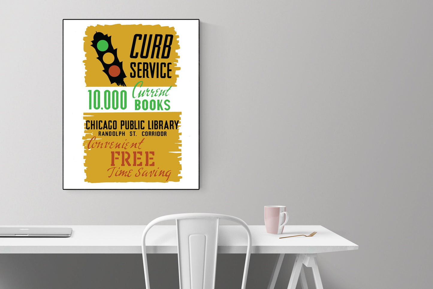 Curbside Pickup Library Books | Chicago Public Library | Vintage Art Print