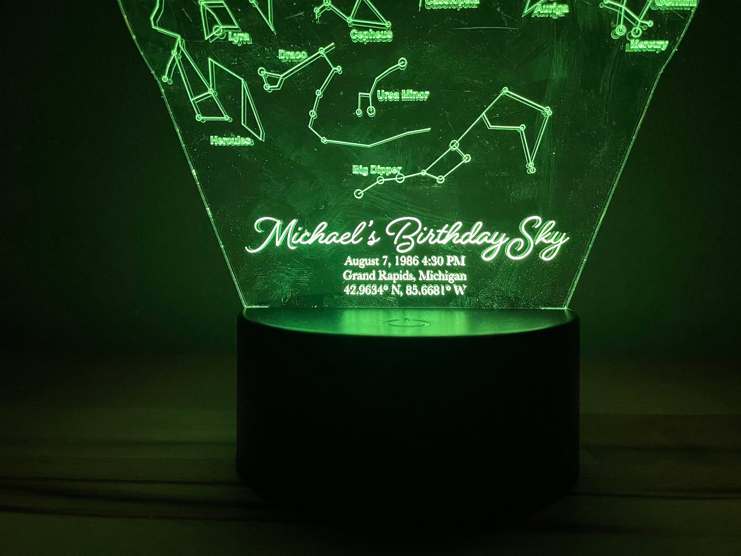 Nighttime Constellations LED Lamp | Memorialize Special Moments In Life | Wedding, Birthday, Engagement, Funeral | Personalized For You
