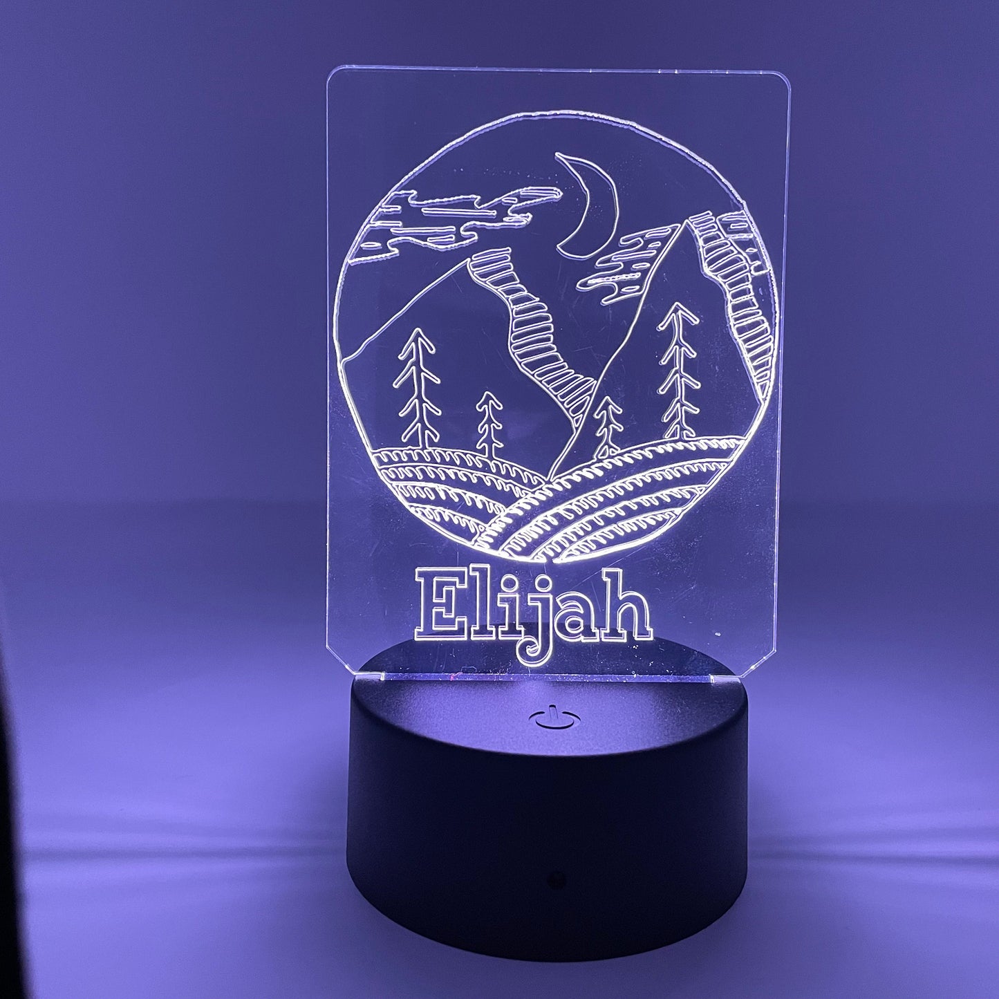 Mountains At Night | Personalized LED Sign | Gifts for Kids | Kid Home Decor | Night Light for Kids
