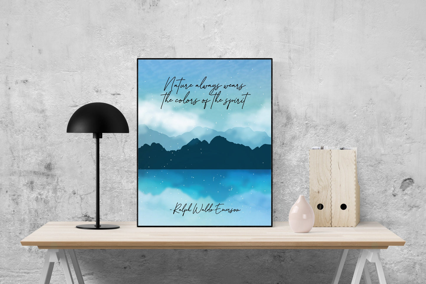 Ralph Waldo Emerson Quote Print | Nature Always Wears The Colors Of The Spirit | Inspirational Artwork | Poetry