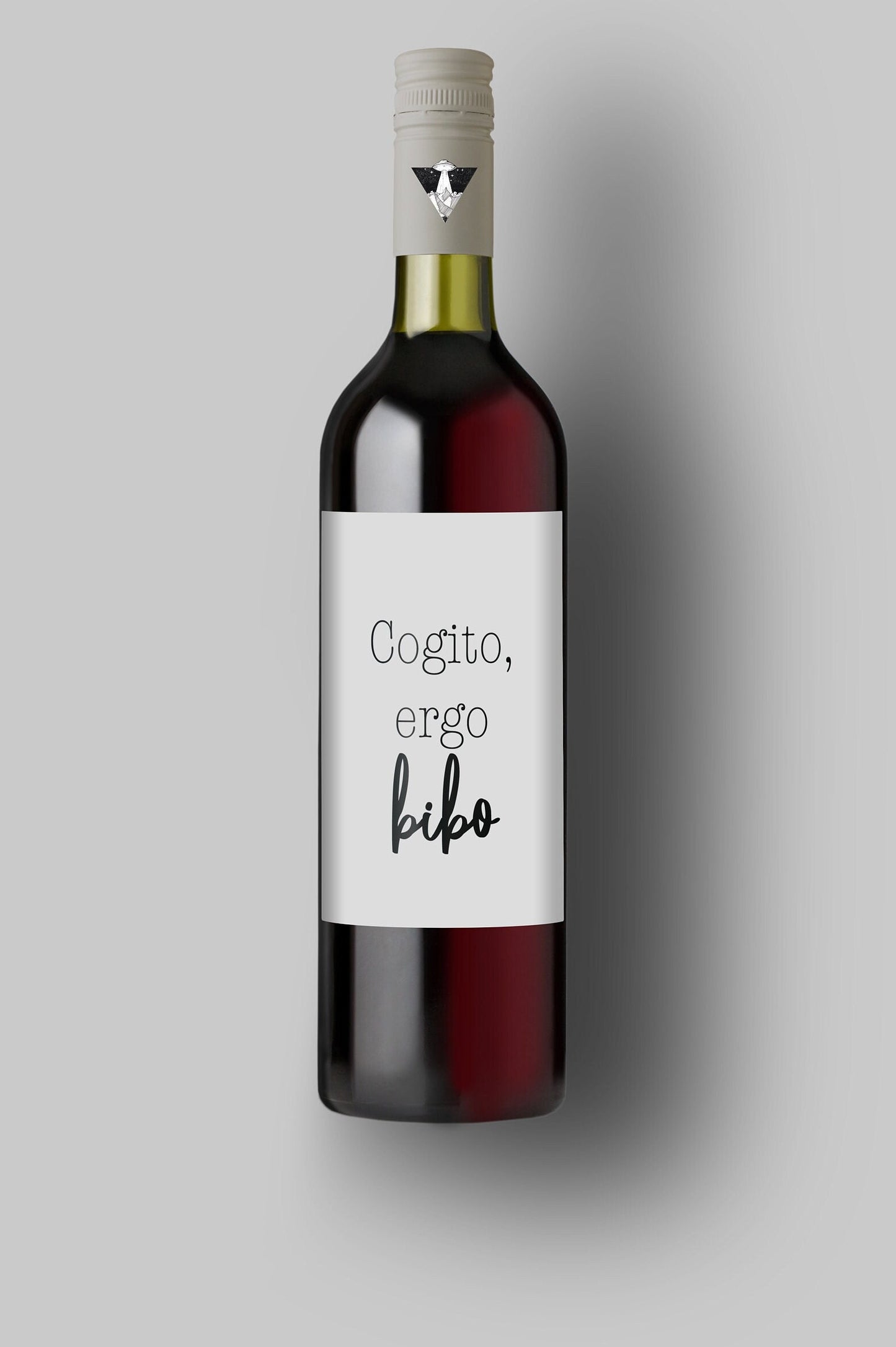 Cogito, Ergo Bibo | I Think, Therefore I Drink | Custom Bottle Labels | Personalized Bottle Labels