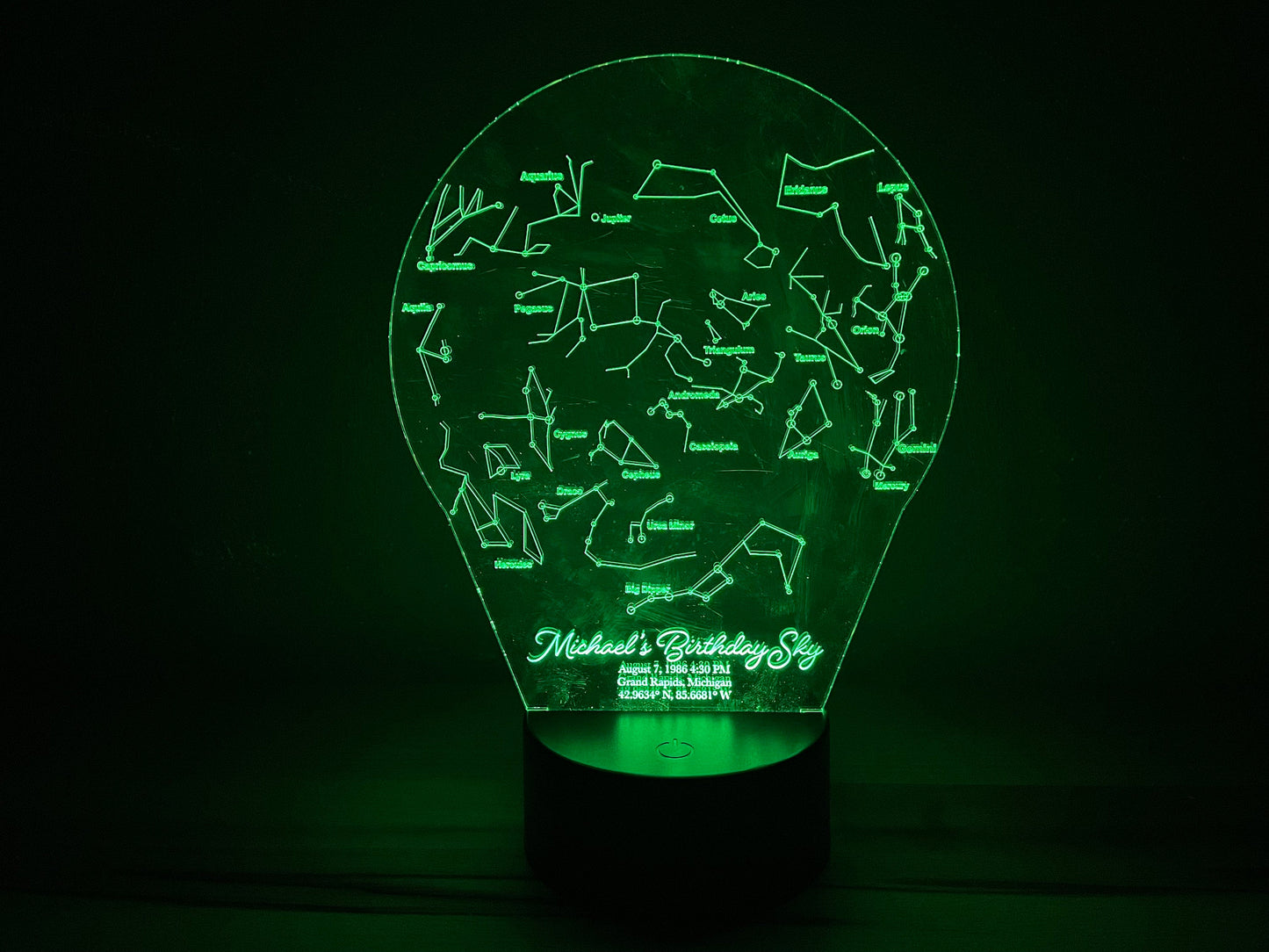 Nighttime Constellations LED Lamp | Memorialize Special Moments In Life | Wedding, Birthday, Engagement, Funeral | Personalized For You