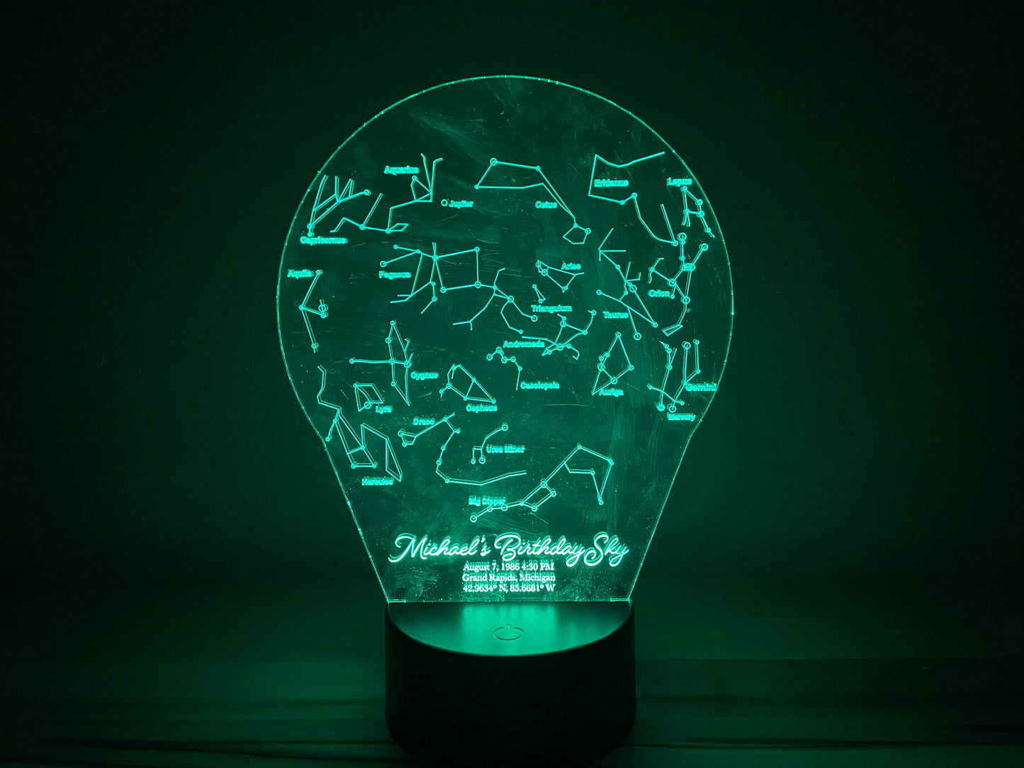 Nighttime Constellations LED Lamp | Memorialize Special Moments In Life | Wedding, Birthday, Engagement, Funeral | Personalized For You