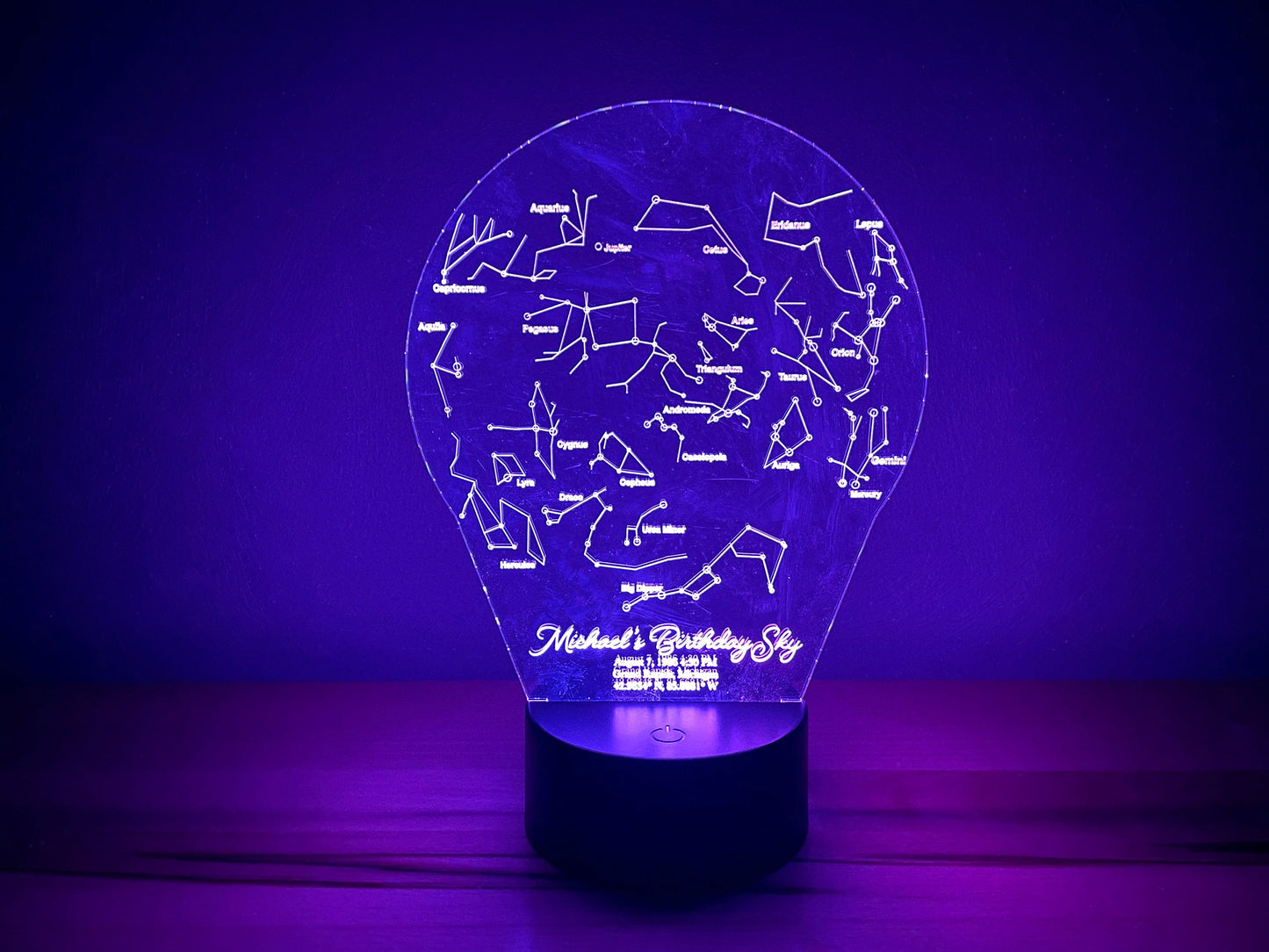 Nighttime Constellations LED Lamp | Memorialize Special Moments In Life | Wedding, Birthday, Engagement, Funeral | Personalized For You