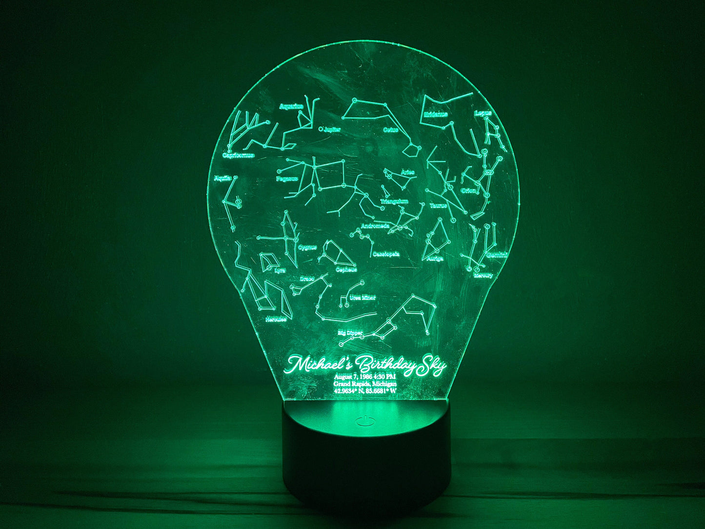 Nighttime Constellations LED Lamp | Memorialize Special Moments In Life | Wedding, Birthday, Engagement, Funeral | Personalized For You
