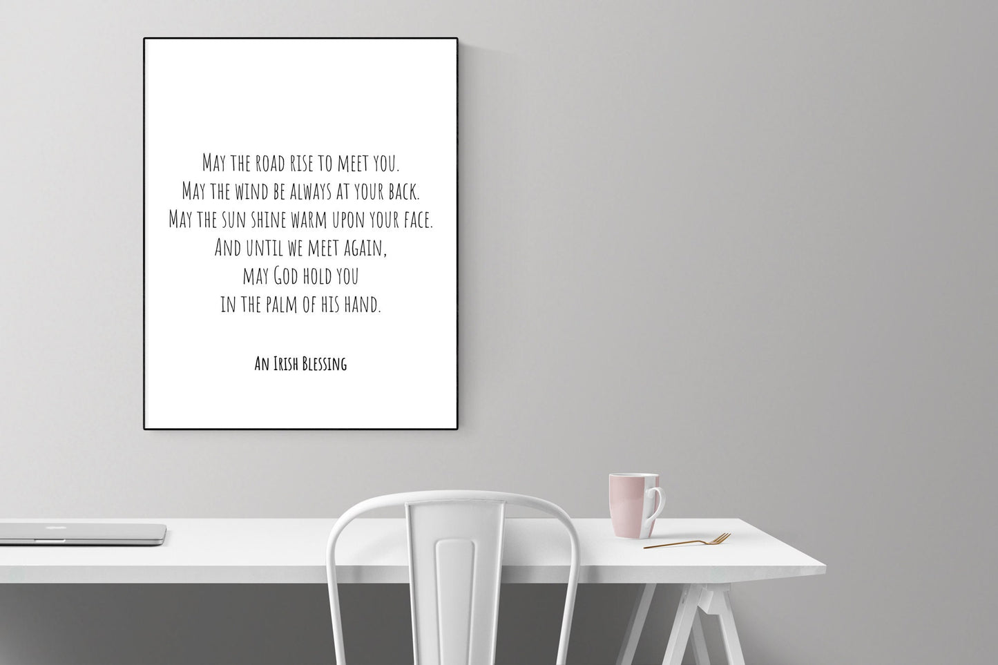 Irish Blessing Quote Art Print | May The Road Rise To Meet You | Gaelic Home Decor | Inspirational Poster