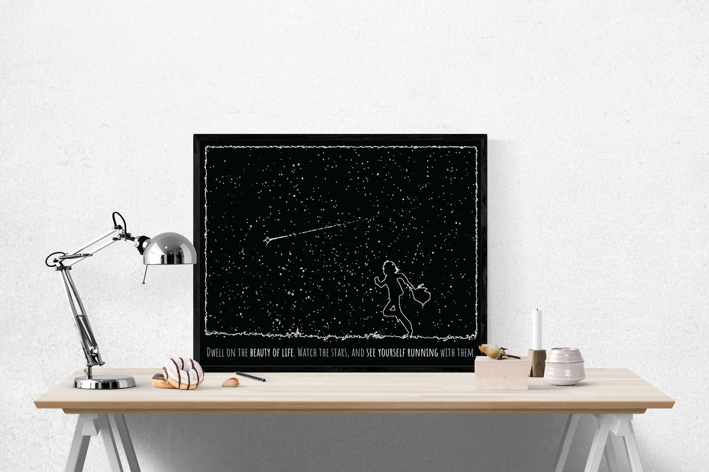 Dwell On The Beauty Of Life | Watch The Stars And See Yourself Running With Them | Marcus Aurelius | Roman Emperor | History | Art Print