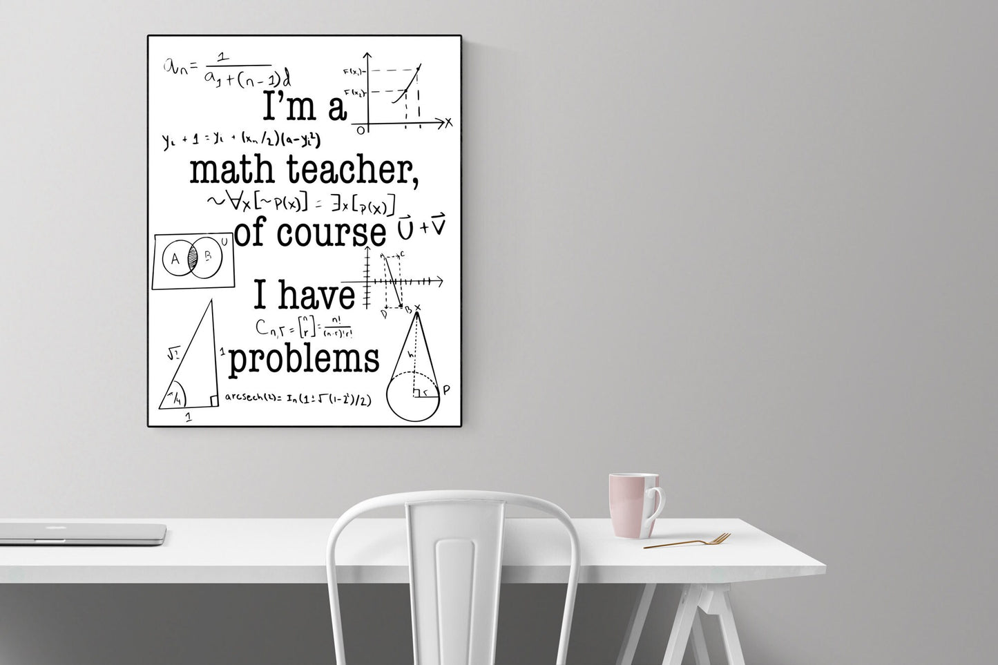 I'm A Math Teacher | Of Course I Have Problems | Mathematician | Teacher Definition | Art Print