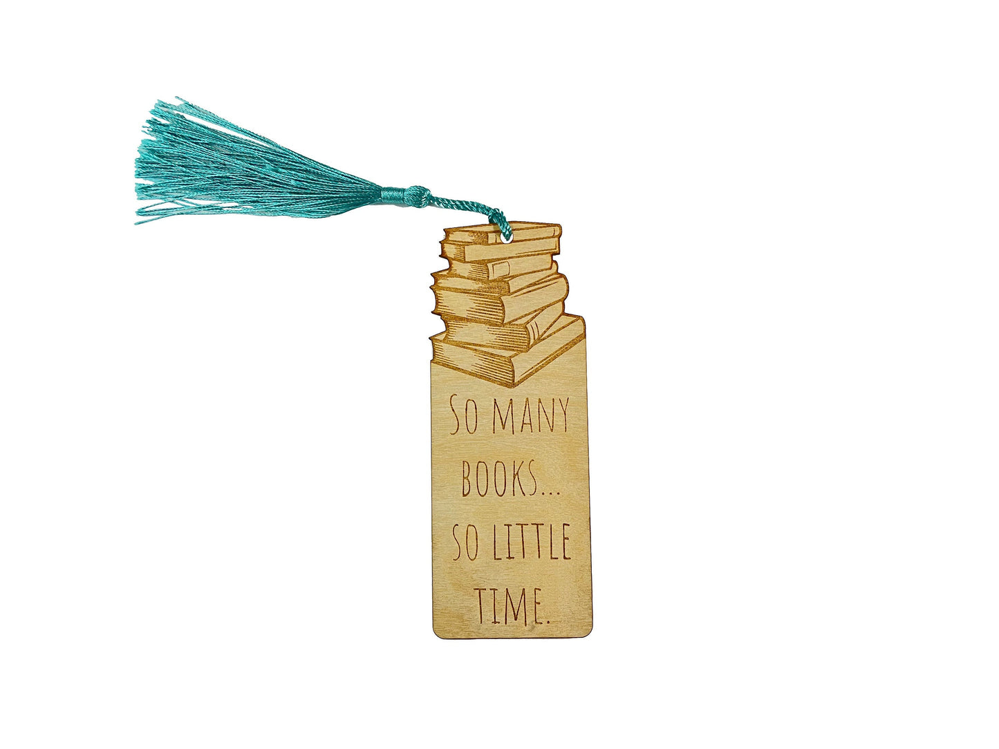 So Many Books | So Little Time | I'm Reading | Bibliophile Gift | Wood Bookmark With Tassel