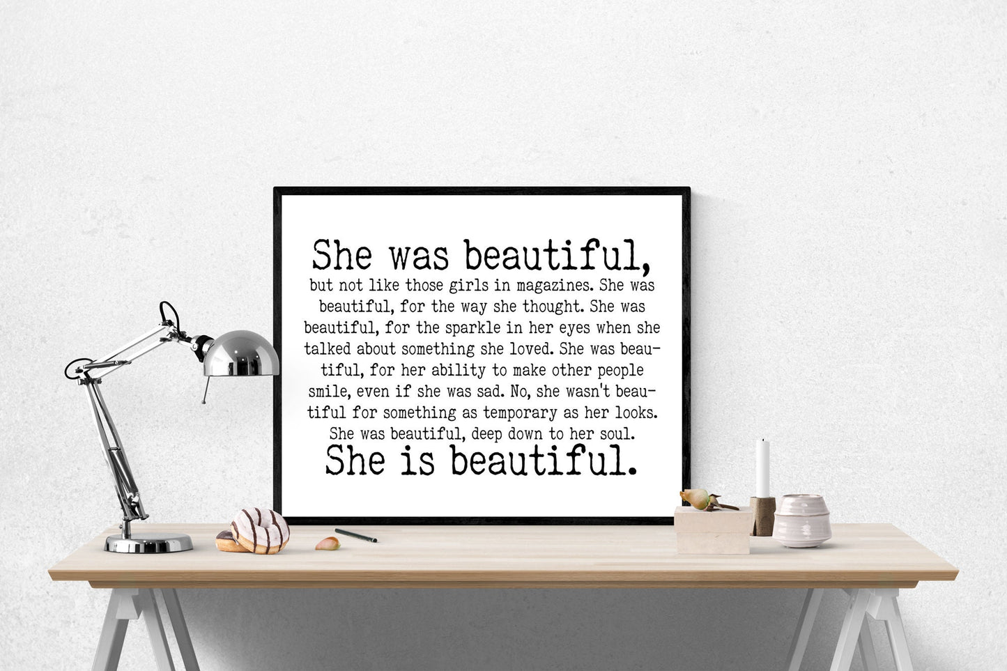 She Is Beautiful | F Scott Fitzgerald Quote | Literary | Art Print