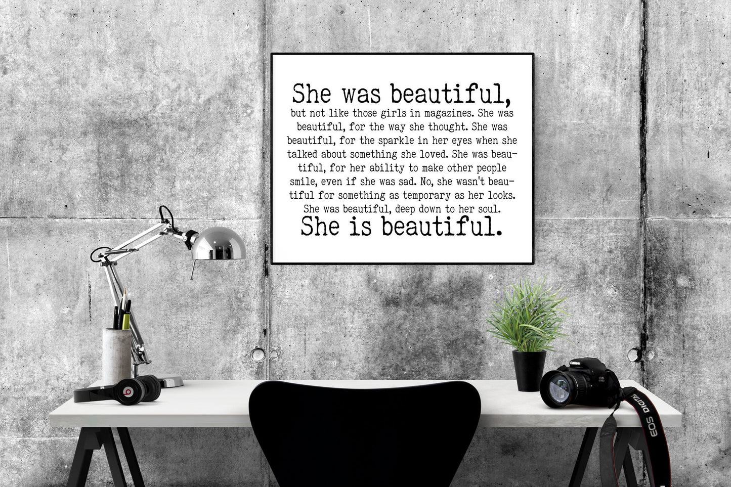 F Scott Fitzgerald Quote Poster | She Is Beautiful | Literary Home Decor | Gift For Her | Vintage Newspaper Poster