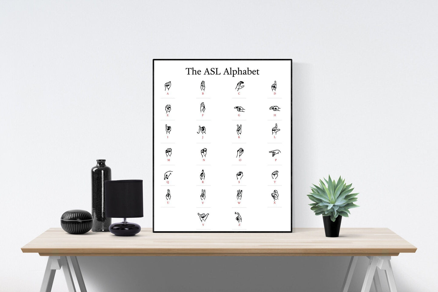 My American Sign Language | Letters & Numbers | ASL | Montessori | Early Education | Learning Alphabet | Spelling Toys | Art Print