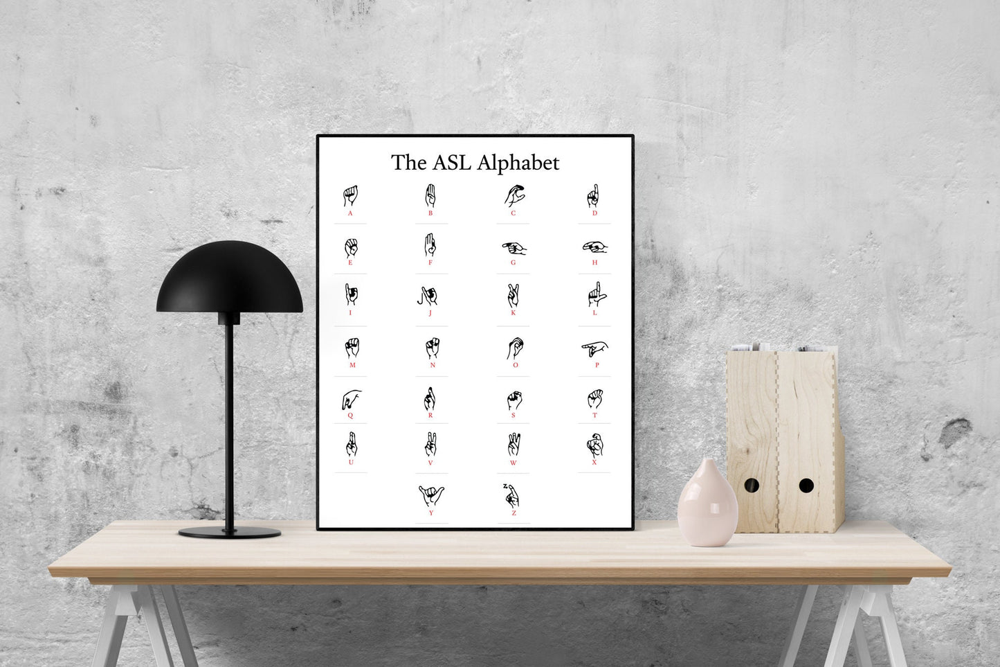 My American Sign Language | Letters & Numbers | ASL | Montessori | Early Education | Learning Alphabet | Spelling Toys | Art Print