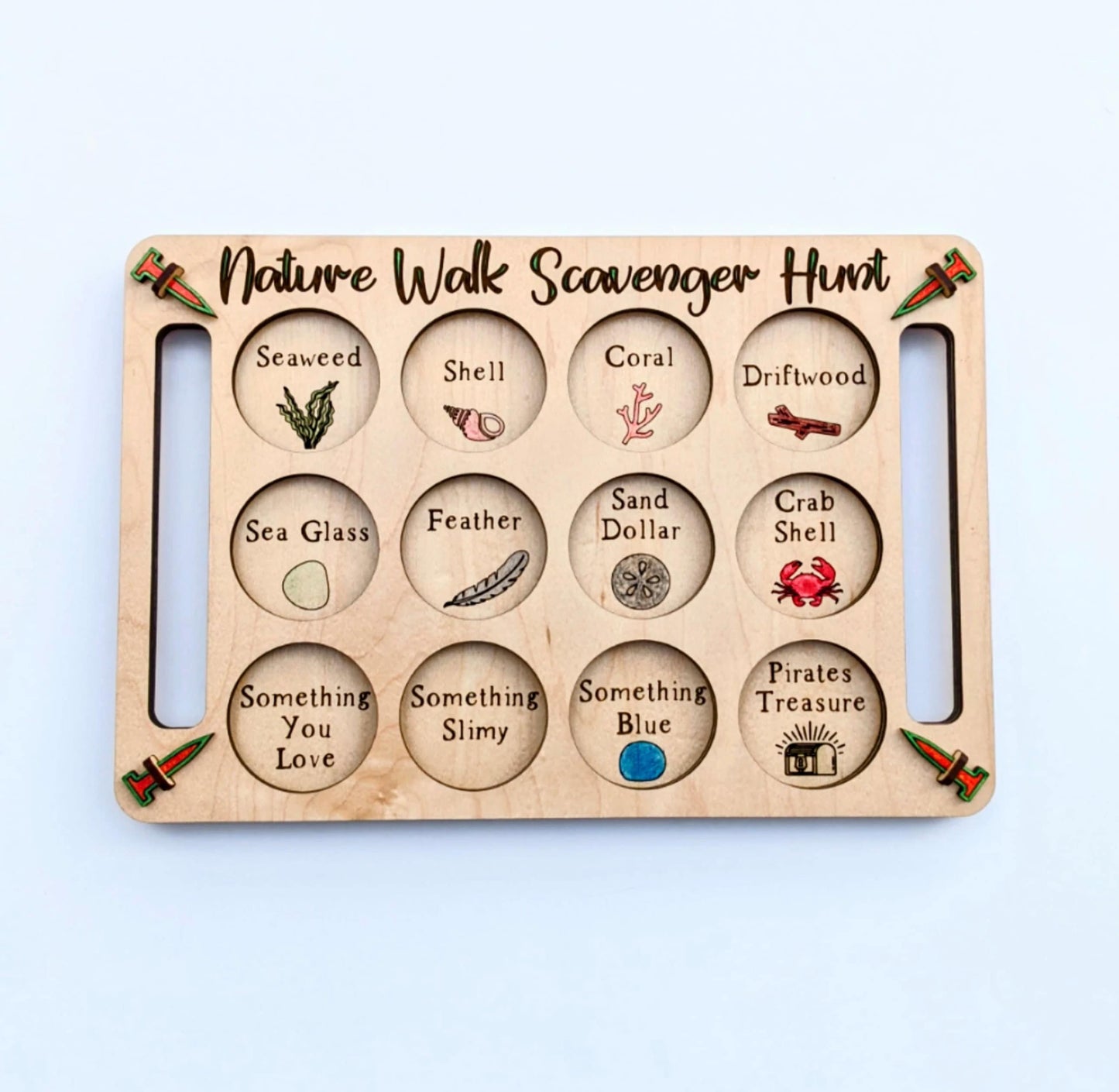 2 In 1 Beach Or Forest Scavenger Hunting Tray | Kids Outdoor Nature Activity Set | Assembly Required