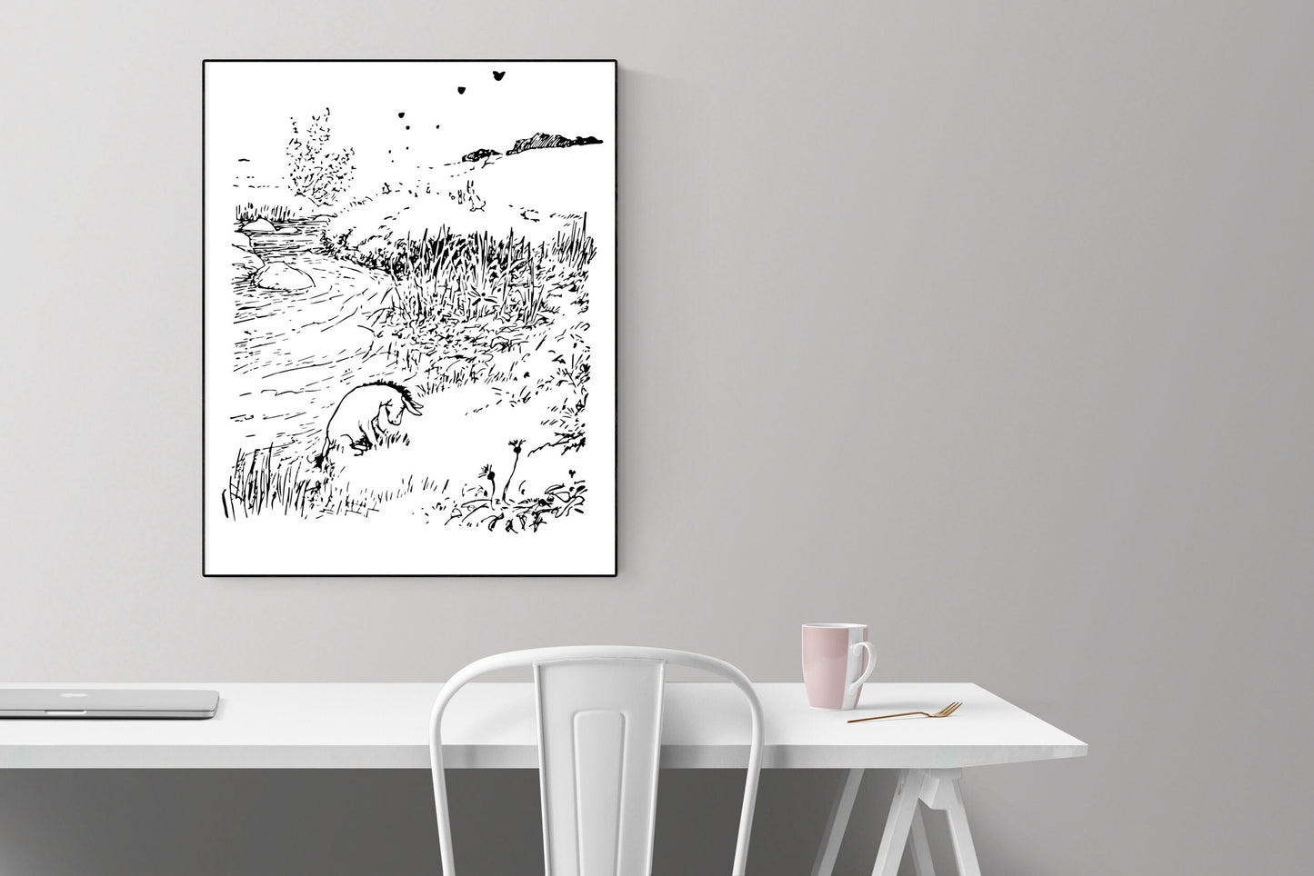 Winnie the Pooh | Eeyore And Rabbit | AA Milne | Original Illustrations | Art Print