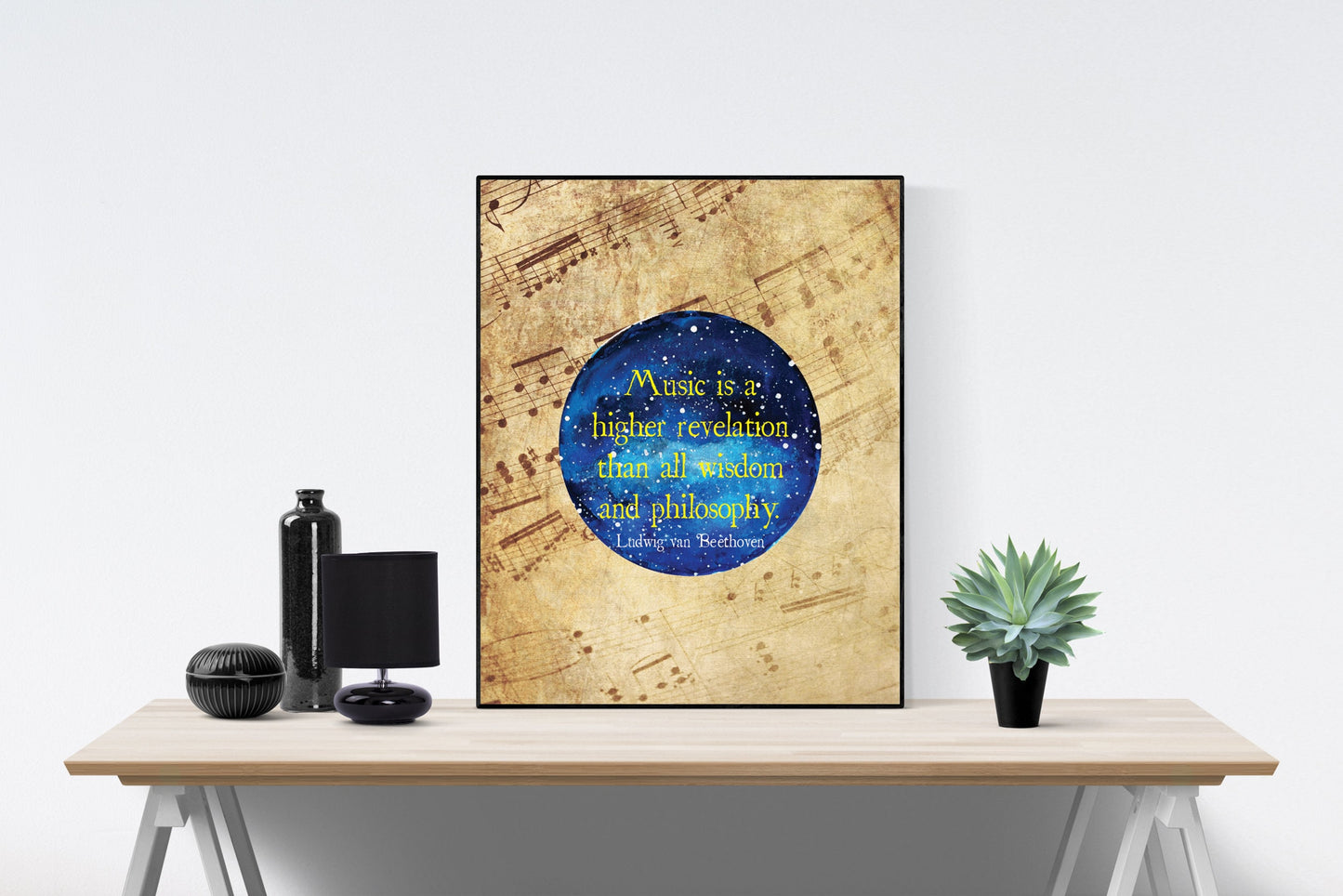 Beethoven Music Quote Art Print | Music Is A Higher Revelation | Classical Composer | Home Decor | Inspirational Poster
