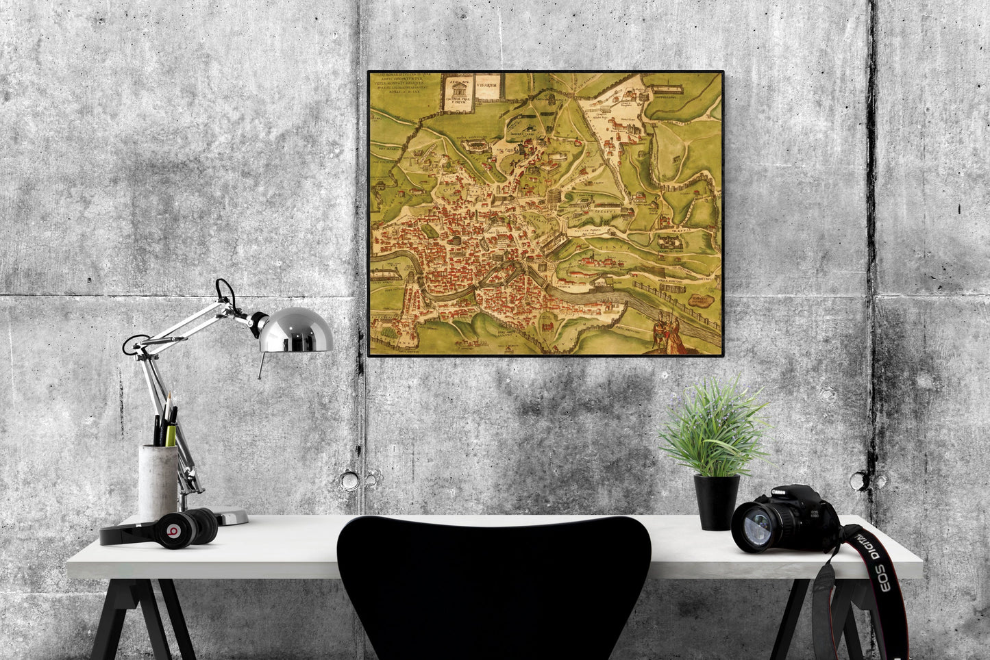 14th Century Map of Rome Art Print | Vintage Historical City Map Wall Decor | Antique Cartography Reproduction | Living Room Poster