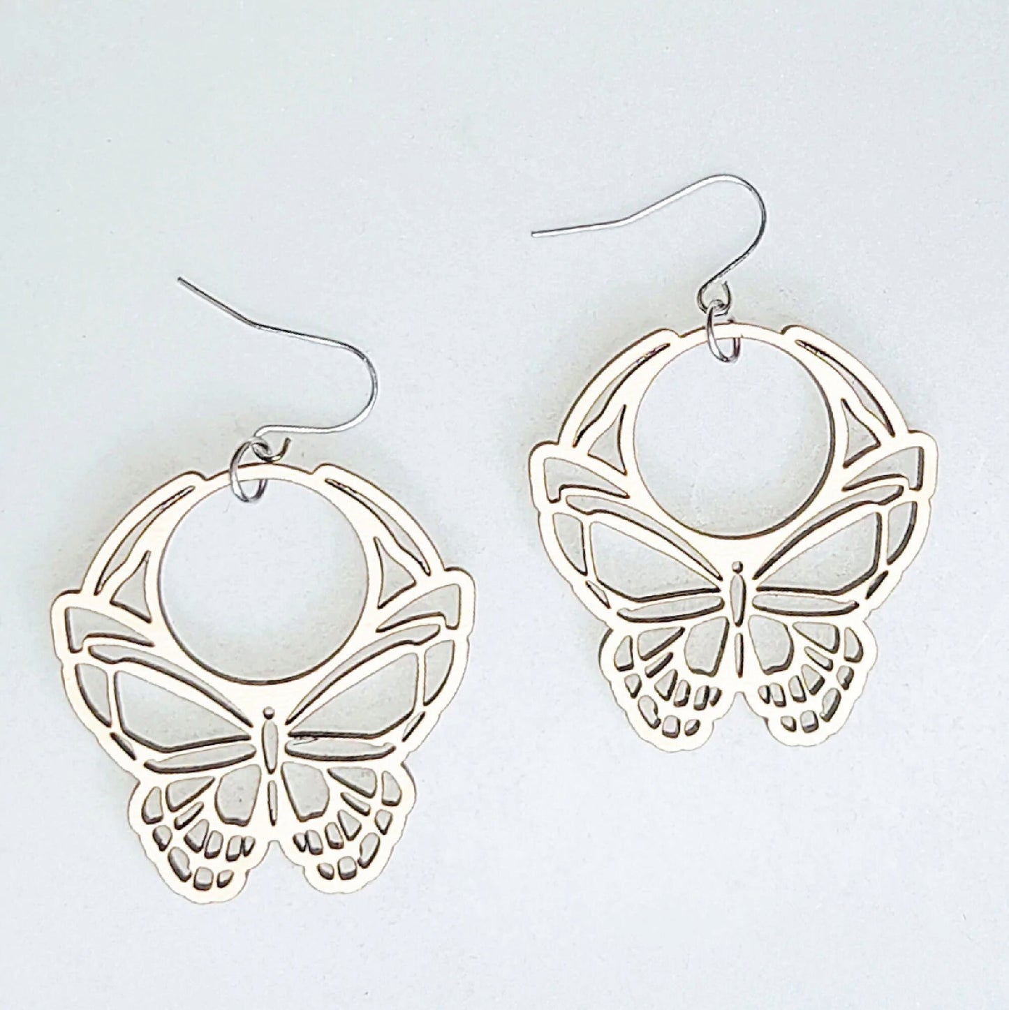 Butterfly Dangle Earrings | Wood And Acrylic | Dangle Earring