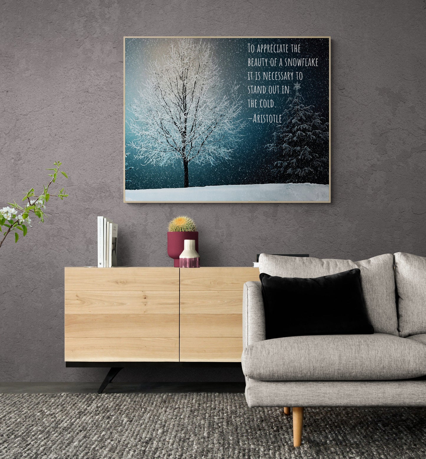 To Appreciate The Beauty Of A Snowflake | It Is Necessary To Stand Out In The Cold | Aristotle Quote | Inspirational | Art Print