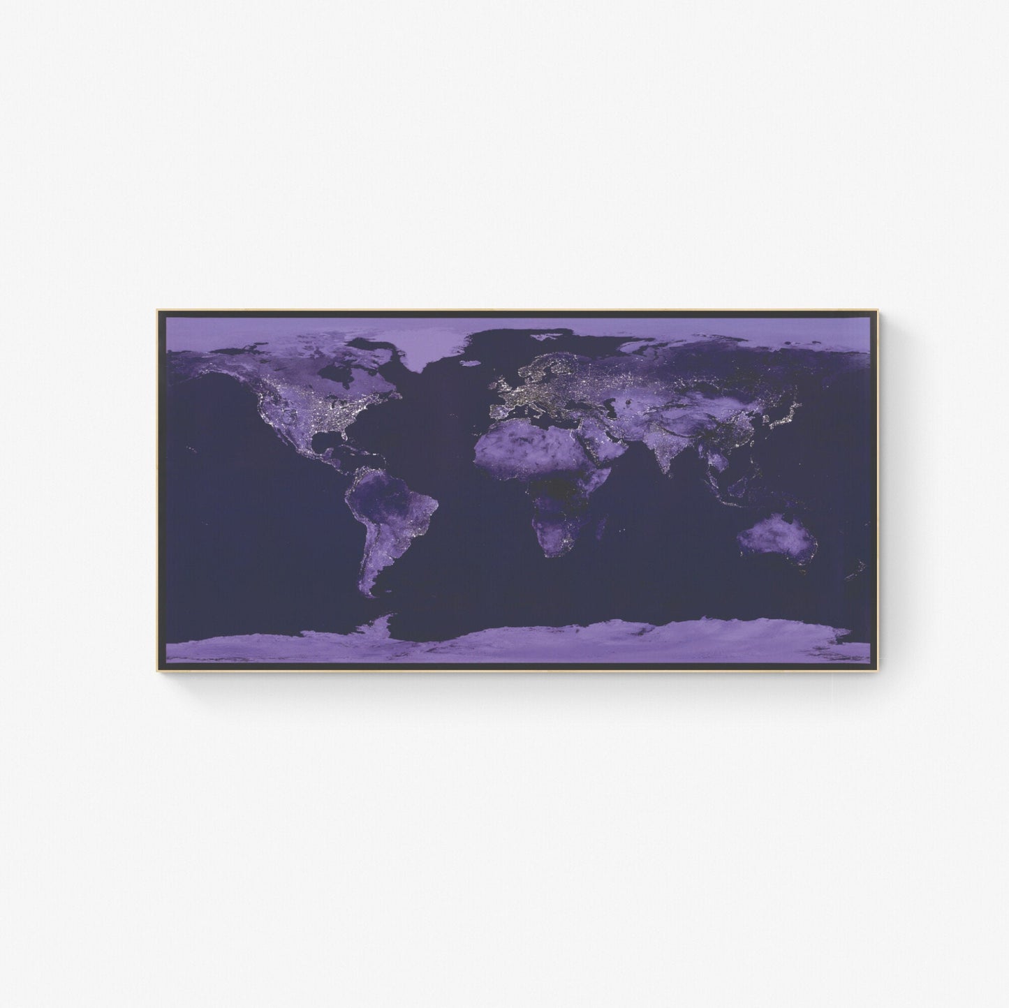 World Map At Night | Nighttime Lights | Composite Satellite View of the World | NASA Art Print